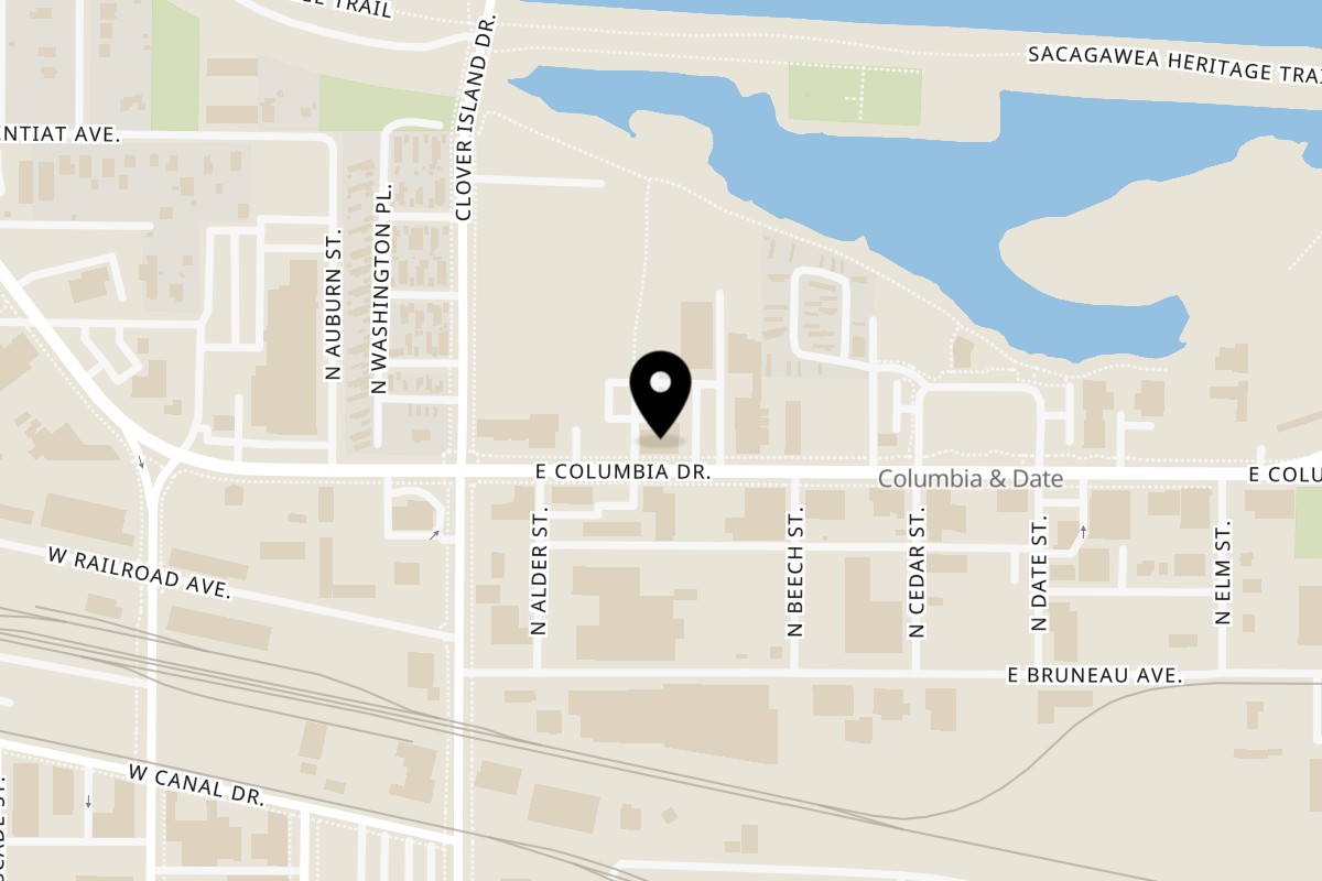 Map showing the location of El Chapala on 107 E Columbia Dr in Kennewick